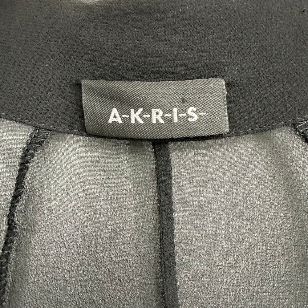 Akris Bodysuit Womens 8 Black Good Silk Sheer Wrap Long Sleeve Swiss Made - Picture 5 of 11